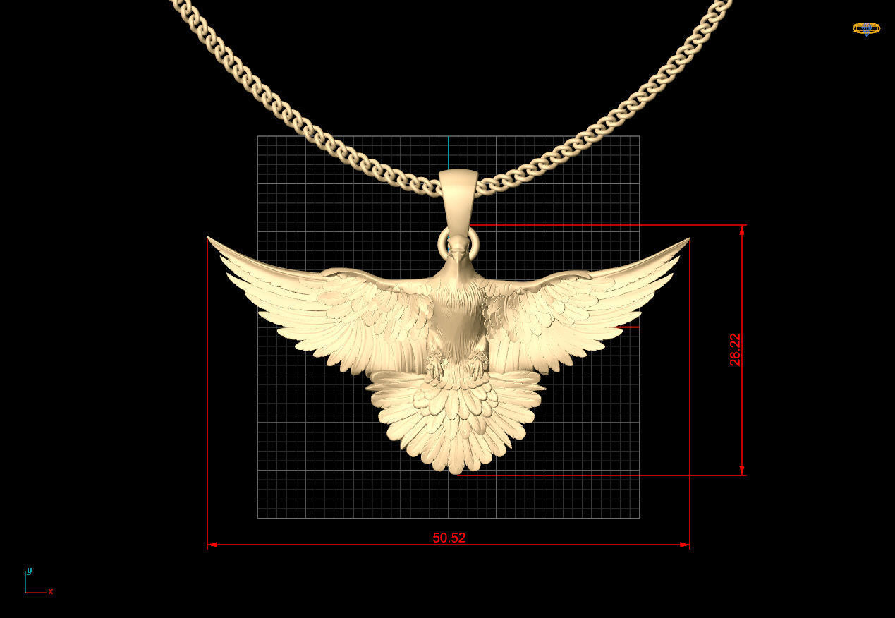 14k Solid Gold Pigeon Pendant / 3D Gold Pigeon Necklace / 3D Pigeon Necklace / Pigeon Jewelry / Pigeon Hand Made Necklace / Great Gift Idea - JewelsnGlitters