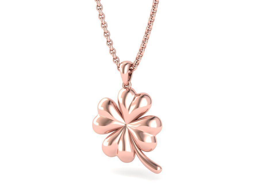 14K Solid Gold Clover Necklace / Gold Clover Pendant / Clover Jewelry for Her / Gift for Her - JewelsnGlitters