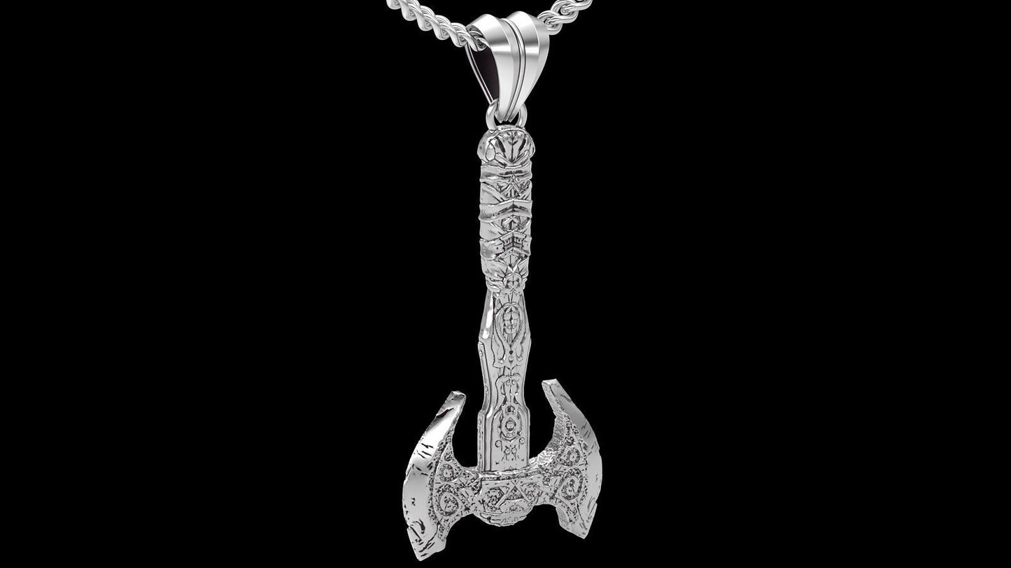 14k Solid Gold Battle Axe Pendant / Gold Axe Necklace / Battle Axe Necklace / Axe Jewelry / Hand Made Axe Necklace / Unisex Great Gift Idea