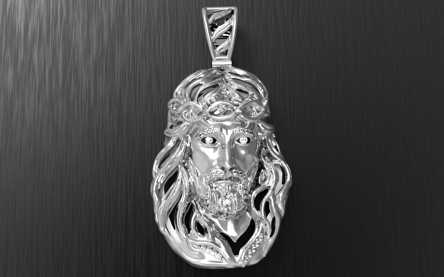 14k Solid Gold Diamond Jesus Face Pendant, Gold Jesus Pendant, Unisex Jesus Pendant for Her, Gift for Her