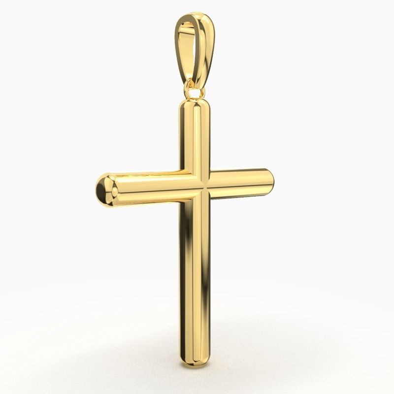 14K Solid REAL Yellow Gold Cross Necklace / Crucifix Simple and Classic Pendant / Religious Necklace For Women / For Men 25mm x 20mm