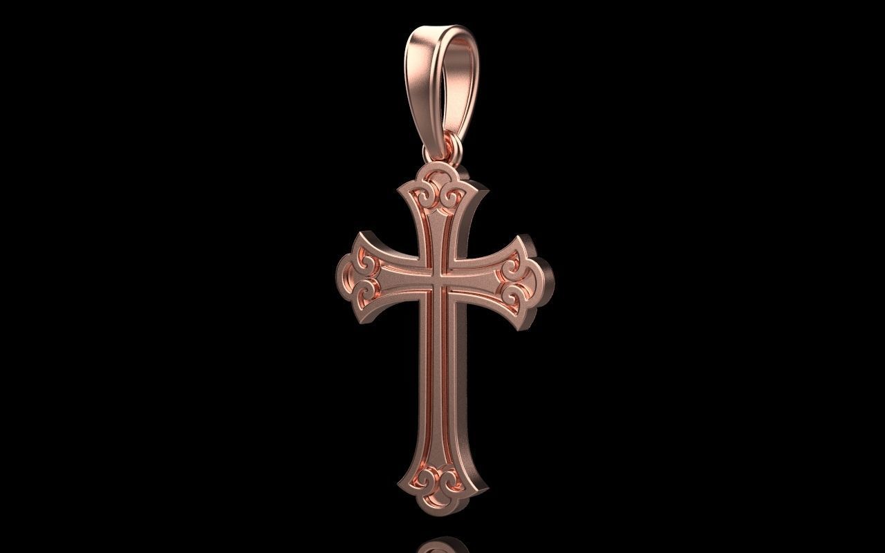 14K Solid Gold Cross Pendant  / Gold Crucifix Pendant / Unisex Gold Cross Pendant / Gold Unisex Cross/ 30mm X 20mm / Gift for Her