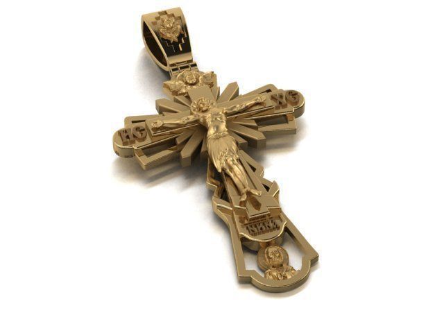 14K Solid Gold Cross Necklace 21 Grams / Unique Design Orthodox Crucifix Pendant / Religious Necklace For Women / For Men / Unisex Cross