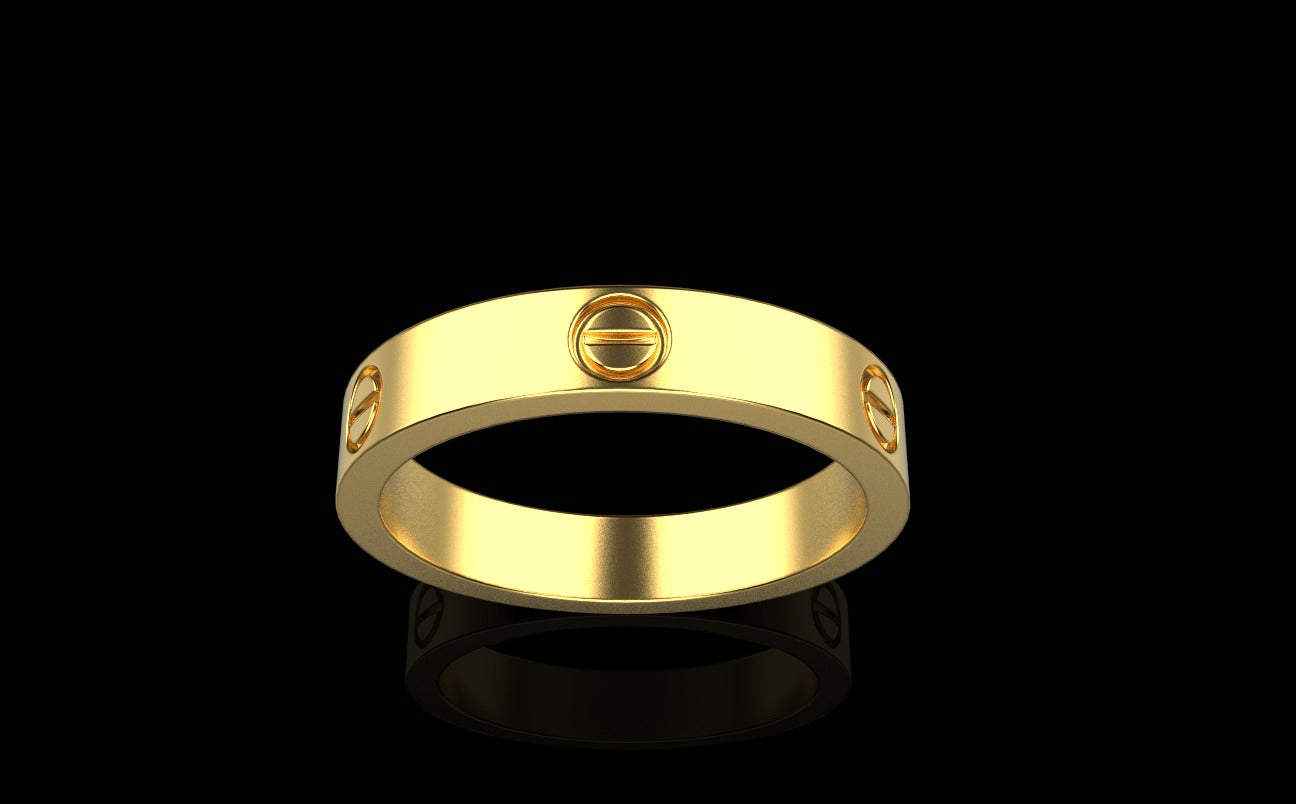 14K Solid Gold Screw Design Ring / Solid Gold Screw Style Fashion Ring / Unisex Screw Style Ring / Gift for Her