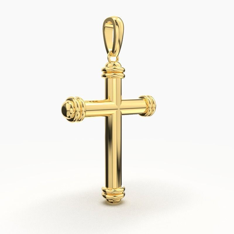 14K Solid Gold Cross Necklace / Crucifix Pendant / Religious Necklace For Women / For Men / Christian Pendant / 25mm X 20mm / 5.25 Grams - JewelsnGlitters