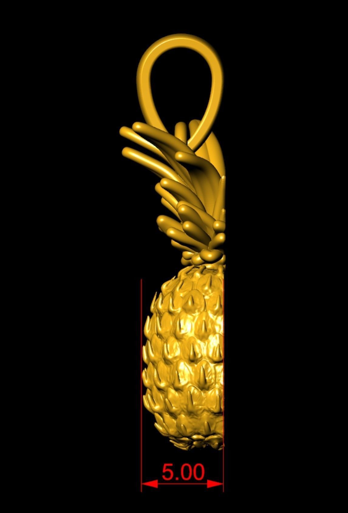 14k Solid Gold Pineapple Pendant / Gold Pineapple Pendant / Pineapple Pendant / Pineapple Jewelry / Pineapple Hand Made Pendant - JewelsnGlitters