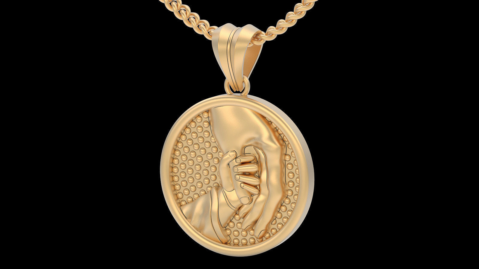 14k Solid Gold Mother and Child Pendant / Gold Mother and Child Necklace / Mother and Child Gold Necklace / God Mother and Child Necklace - JewelsnGlitters