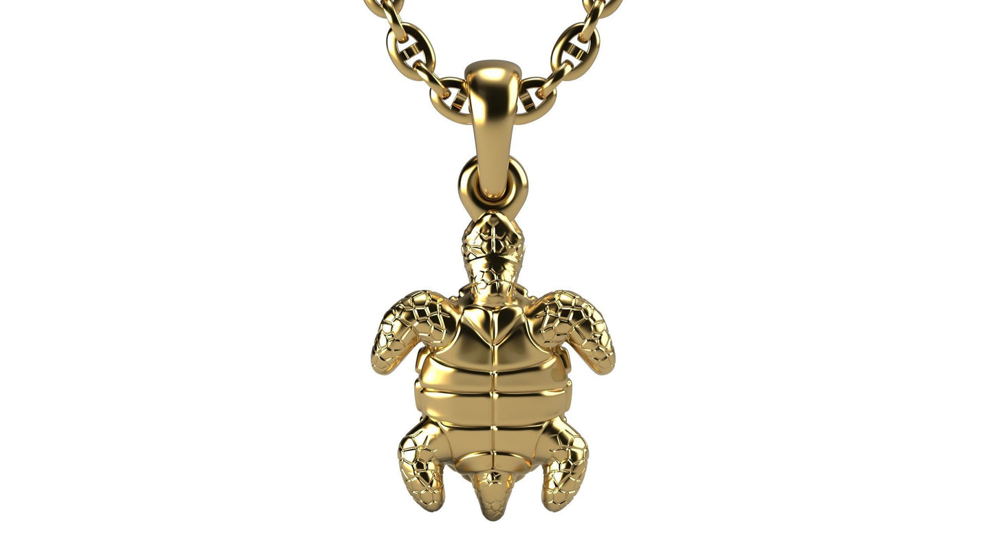 14k Solid Gold Sea Turtle Necklace 2 different Sizes / Turtle Necklace for Her / Gold Sea Turtle Necklace / Turtle Jewelry for Her