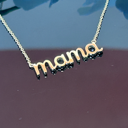 14k/18k Gold Mama Necklace / Solid Gold Mama Necklace/ Personalized Gold Mama Necklace/ Handmade Mama Necklace/Mother Necklace/Gift for Mom