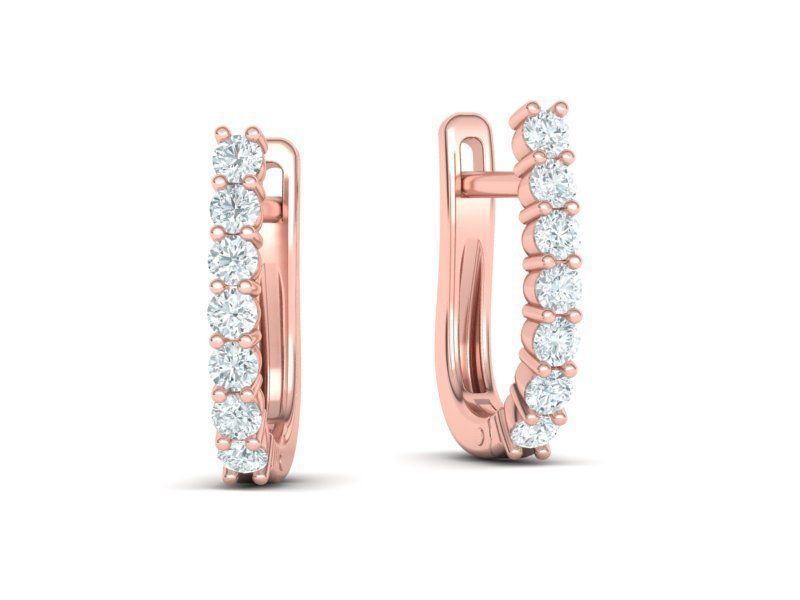 0.50 Carat Diamond Earrings / 14K Solid Gold Diamond Huggies for Her / Diamond Huggies Diamonds for Her / Gift Earrings for Her