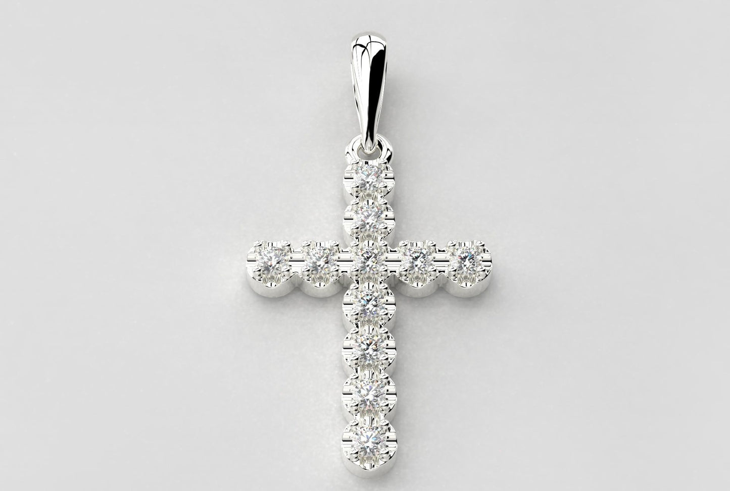 14k Solid Gold Diamond Cross 0.40 Carat / Diamond Cross Pendant for Her / Unisex Gold Cross 24mm X 15.50mm