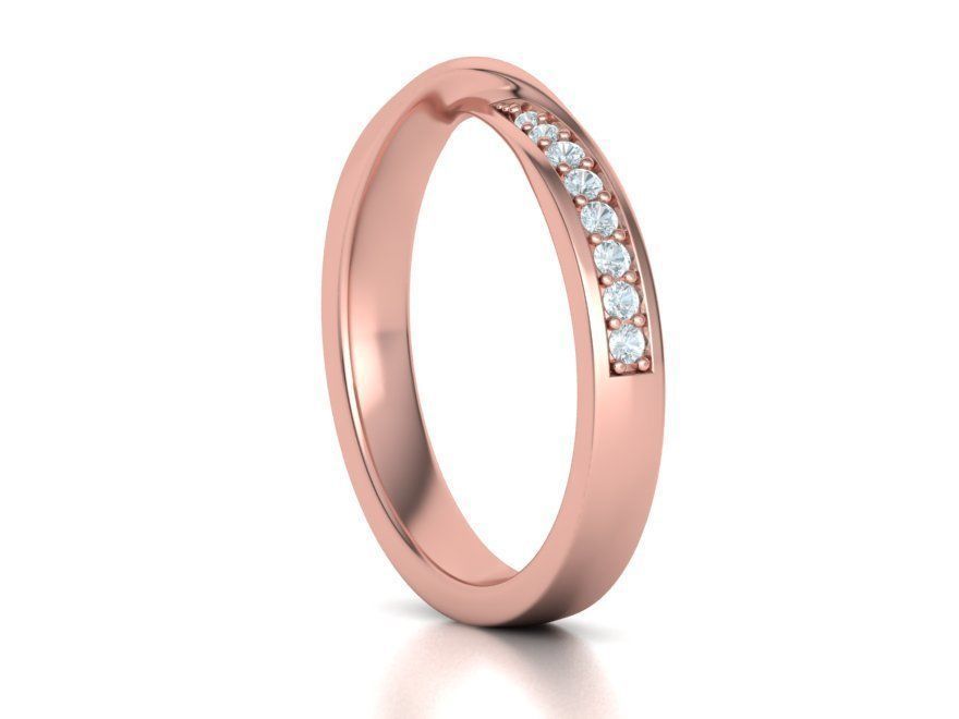 14K Solid Gold Mobius Diamond Wedding Band