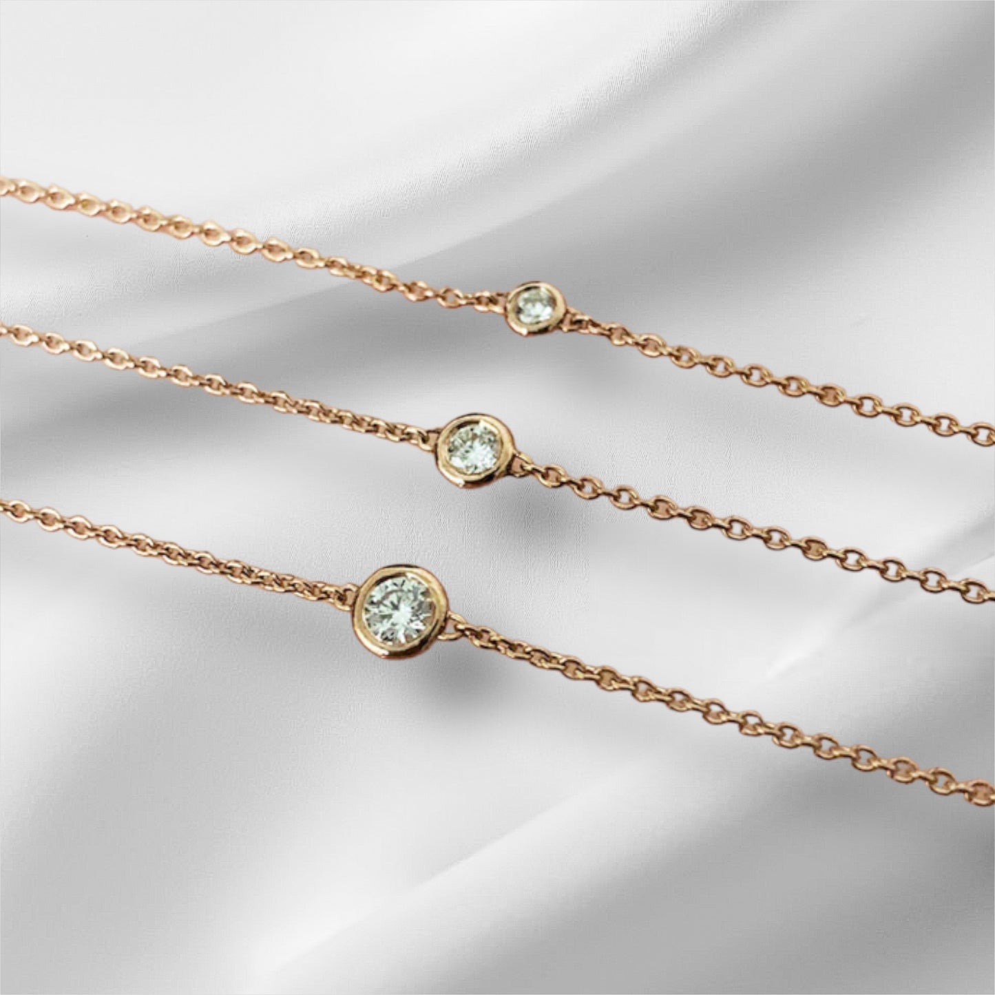 14K Solid Gold Bezel Set Diamond Necklace / Diamond Solitaire Bezel Set Necklace / Diamond Gift for Her