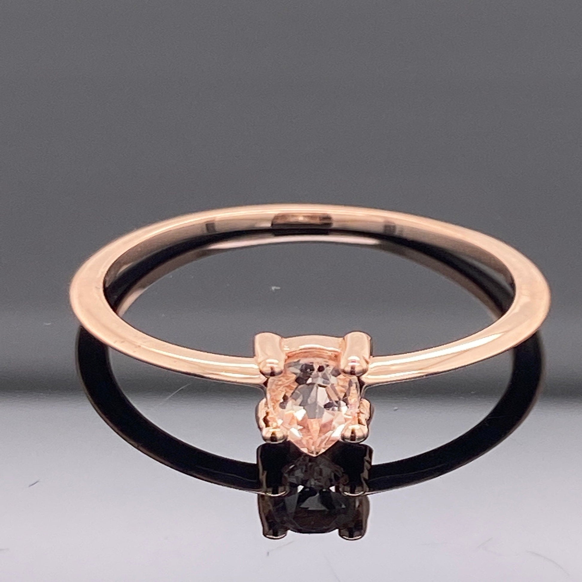 14K Solid Gold Morganite Ring "Pink Power" Ring / Morganite Ring / Engagement Ring / Dainty Engagement Ring / Morganite Engagement Ring - JewelsnGlitters