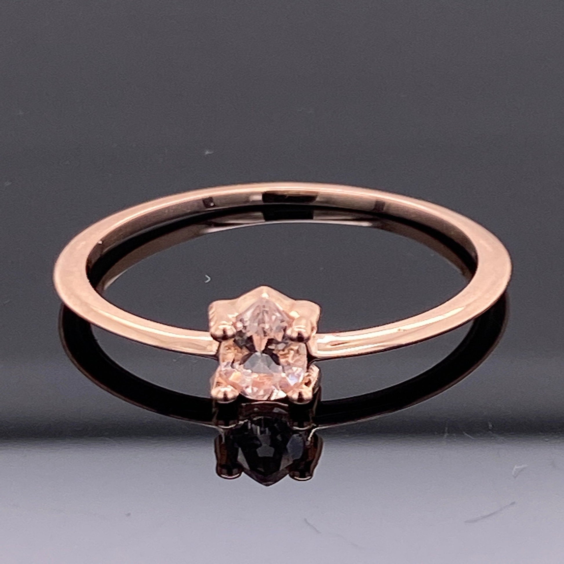 14K Solid Gold Morganite Ring "Pink Power" Ring / Morganite Ring / Engagement Ring / Dainty Engagement Ring / Morganite Engagement Ring - JewelsnGlitters