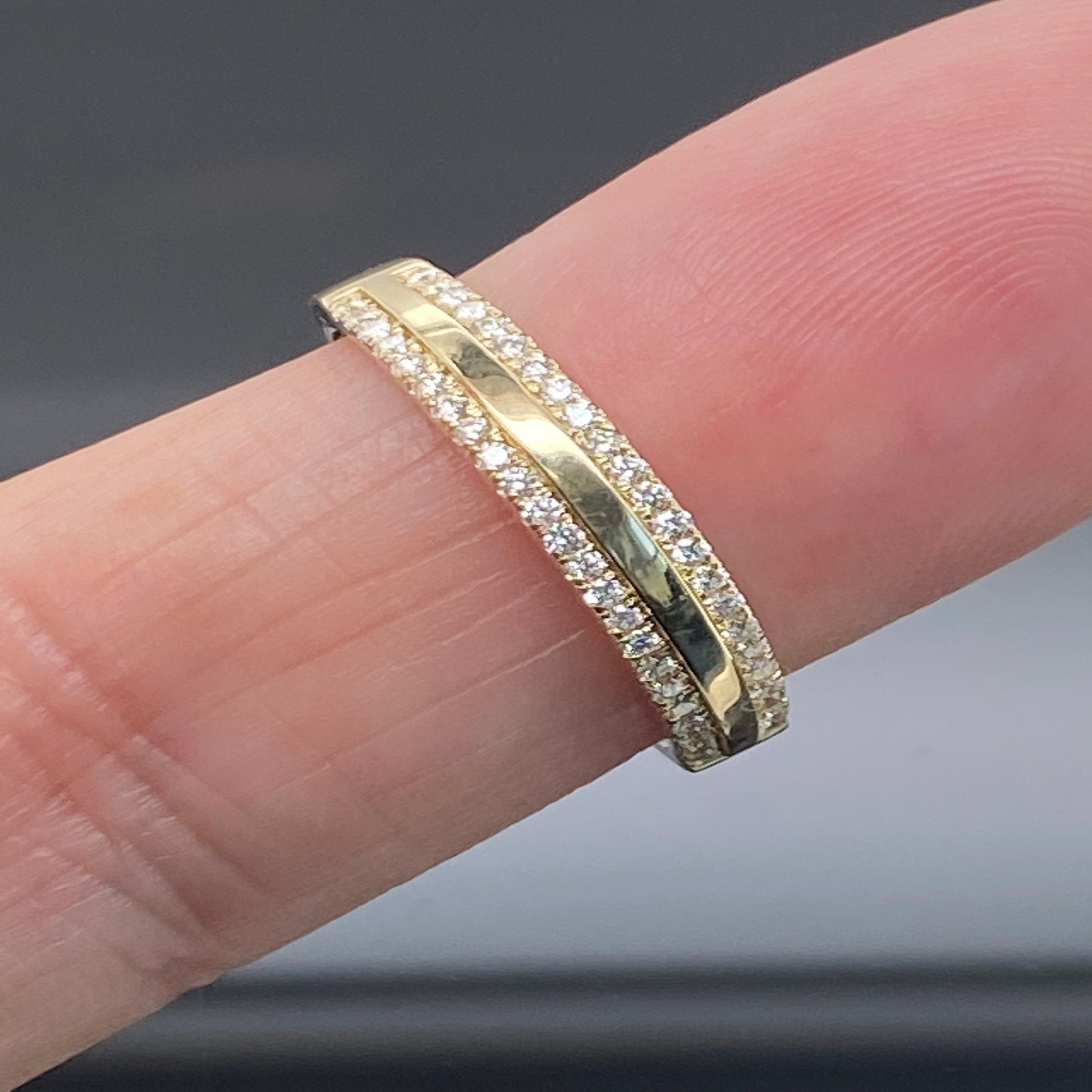 14K Solid REAL Gold with REAL Diamonds Wedding Band / Diamond Ring  / Stackable Ring / Diamond Gold Ring / Gold Ring / Bridal Jewelry - JewelsnGlitters