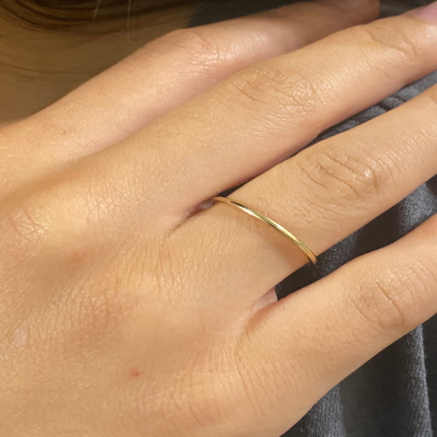 14K Solid Gold Wedding Band Recycled and Ecofriendly - 1.3MM 14K Gold Ring - Gold Wedding Rings - Thin Wedding Band - Stackable Gold Ring