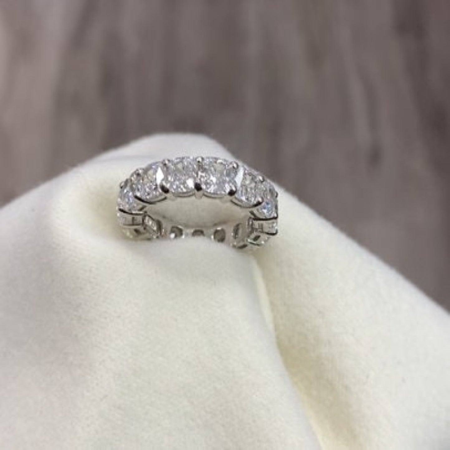 7.62 Carat Cushion Cut G.I.A Certified Diamond Eternity Band, Platinum, Wedding band, Wedding Ring, Eternity Ring, Cushion Cut Diamond