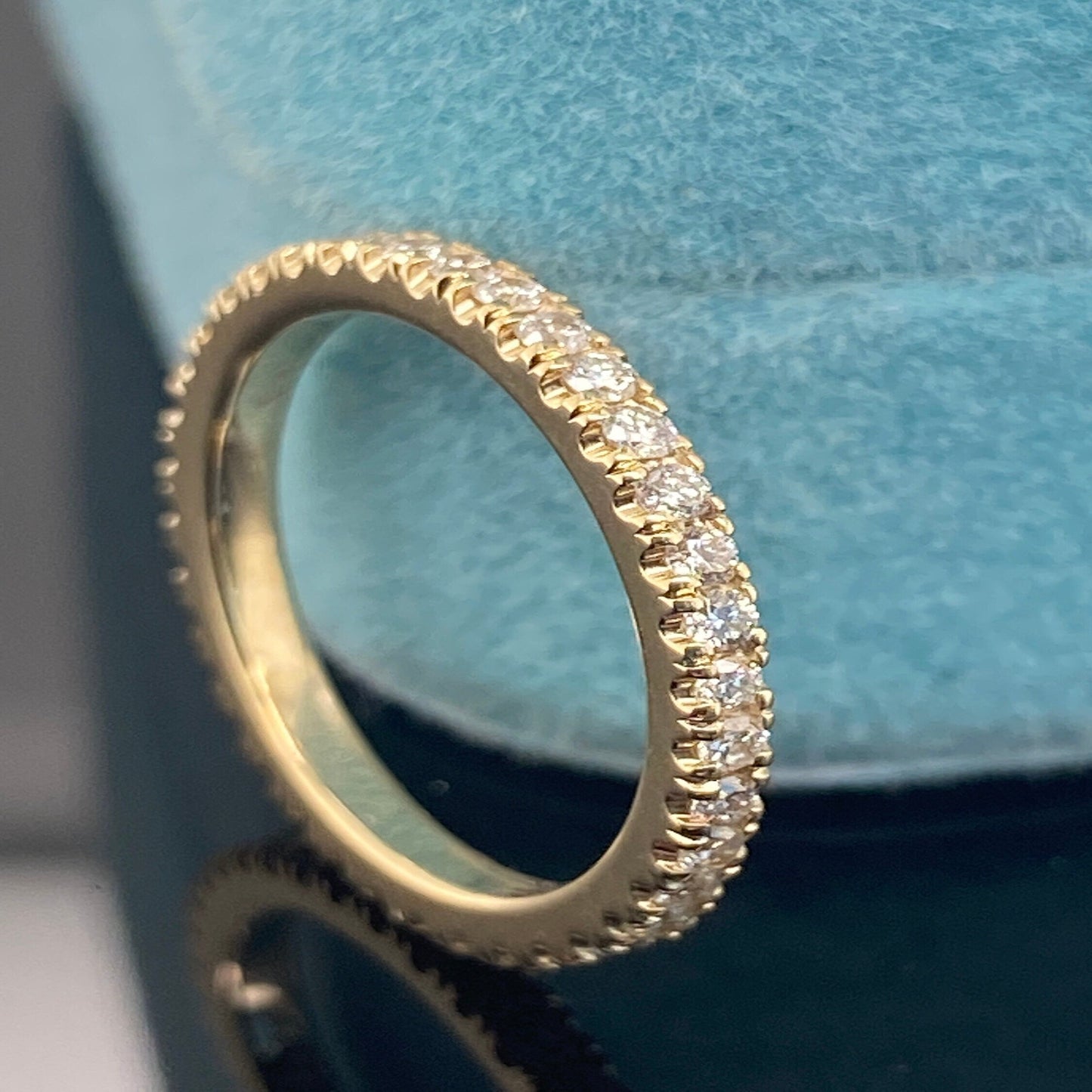 14K Solid Gold REAL Diamond Eternity Ring / Eternity Band / Pinky Eternity Band / Solid Gold Diamond Ring