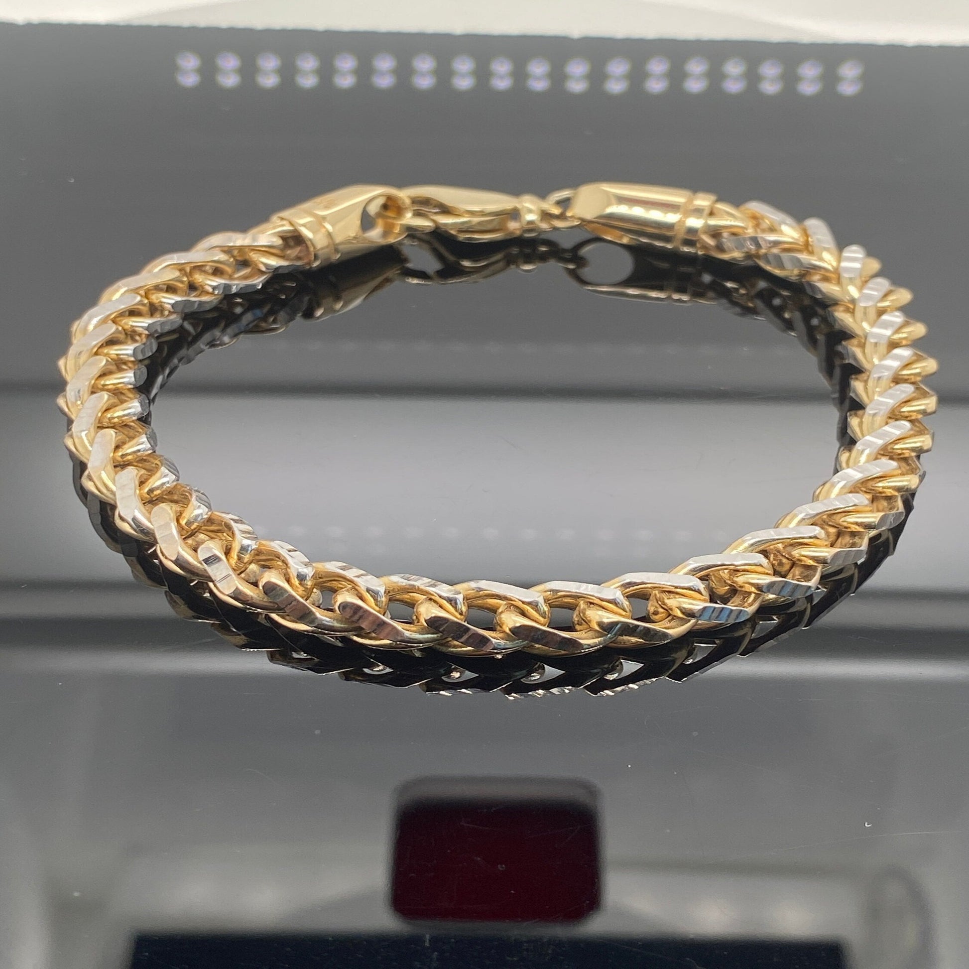 18K REAL Solid Gold Diamond Bracelet