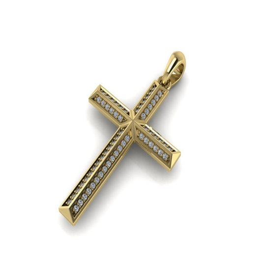 Gold Diamond Mini Cross Necklace