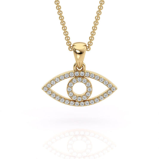 Gold Evil Eye Design Necklace