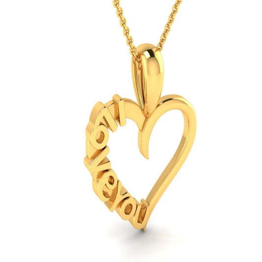 Gold 3D Heart Pendant