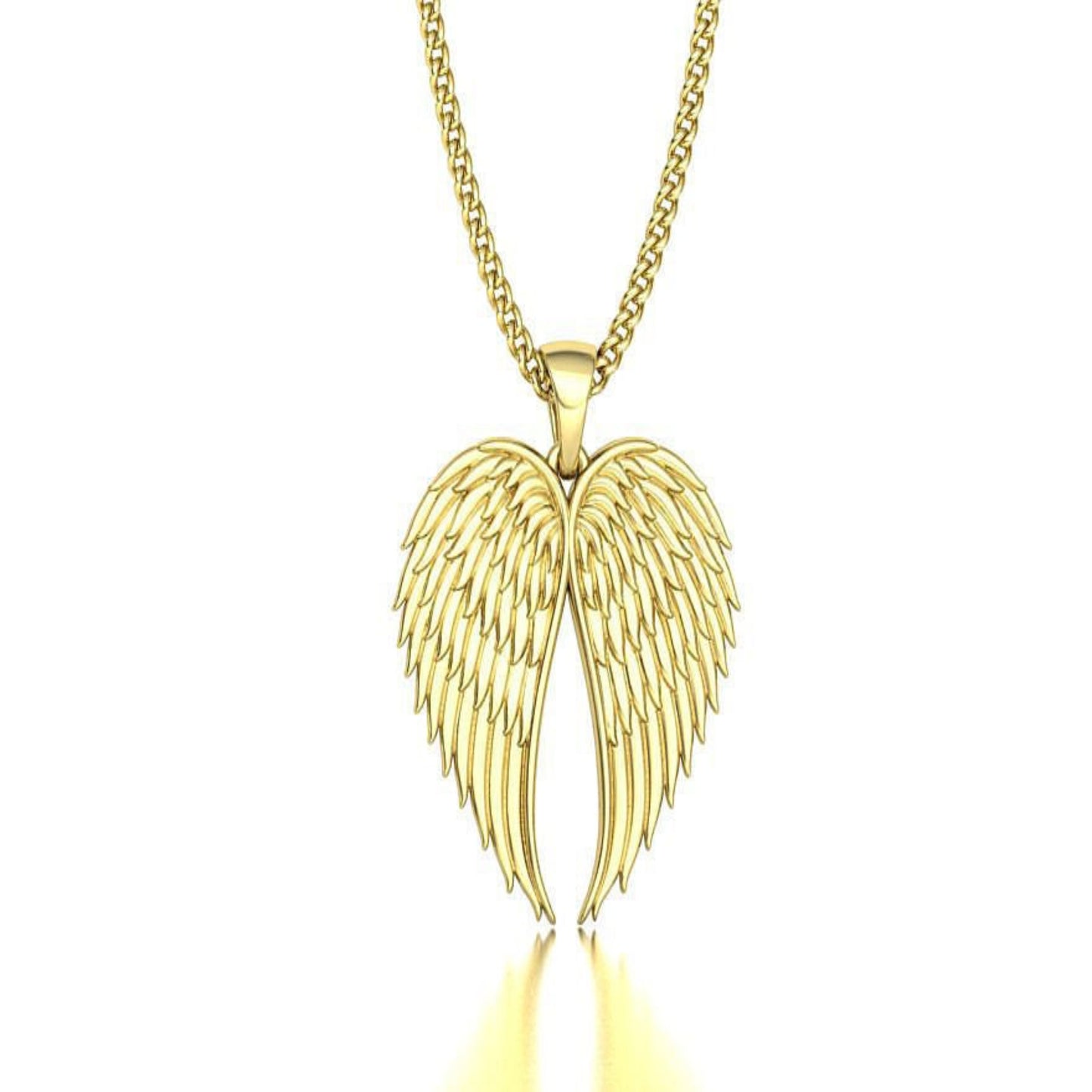 14K Solid Gold Angel Wings/ with or without Chain