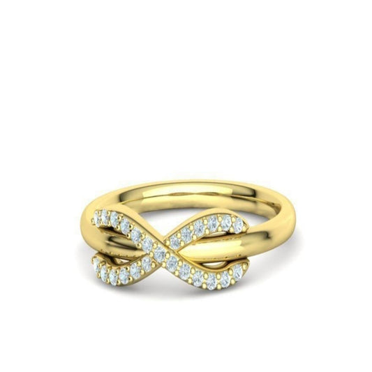 14k Gold Diamond Infinity Design Ring/Forever Design Diamond Ring/Diamond Fashion Ring/Stackable Ring/Diamond Ring for Her