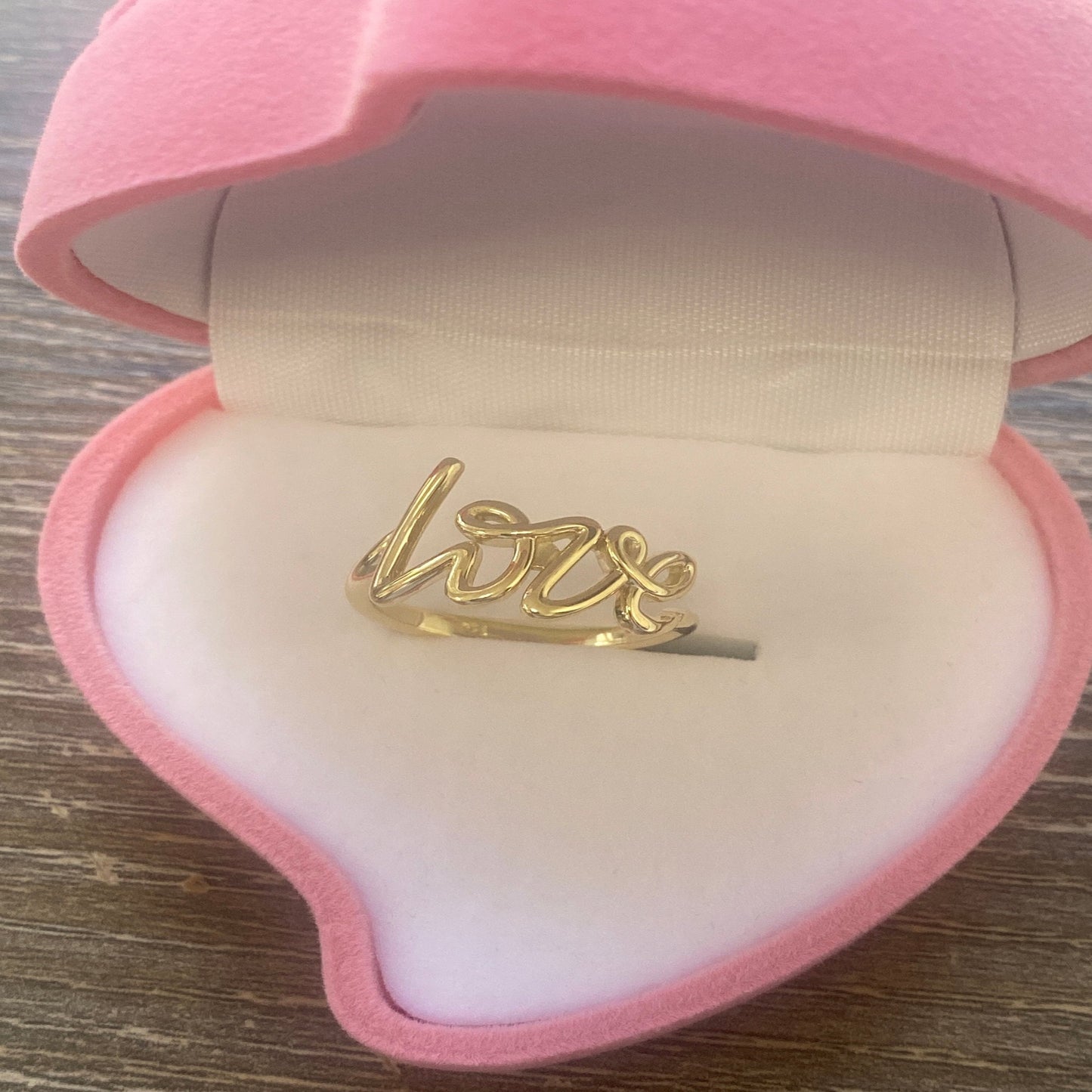 18K Solid Gold Love Ring /  Stylish Love Ring / Statement Love Ring / Customized Love Fashion Ring / Stackable Ring / Statement Ring