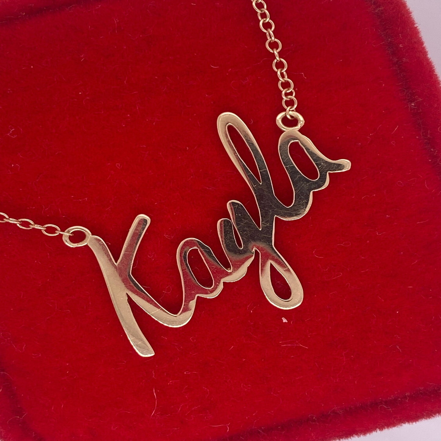 14K Solid Gold Personalized Name Necklace / 14K Customized Name Pendant / 14k Solid Gold Jewelry for Her / Gold Name Necklace for Her