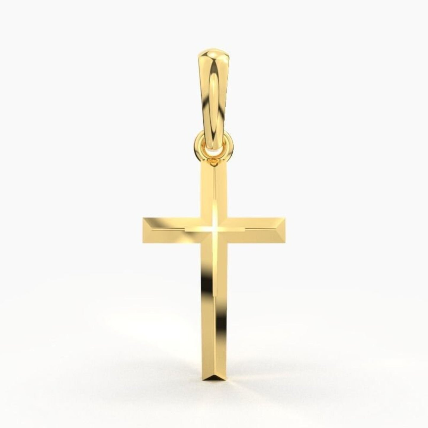 14K - 18K REAL Solid Gold Cross Necklace / Simple and Classic Pendant/ Religious Necklace For Women / For Men 15mm x 9.65mm