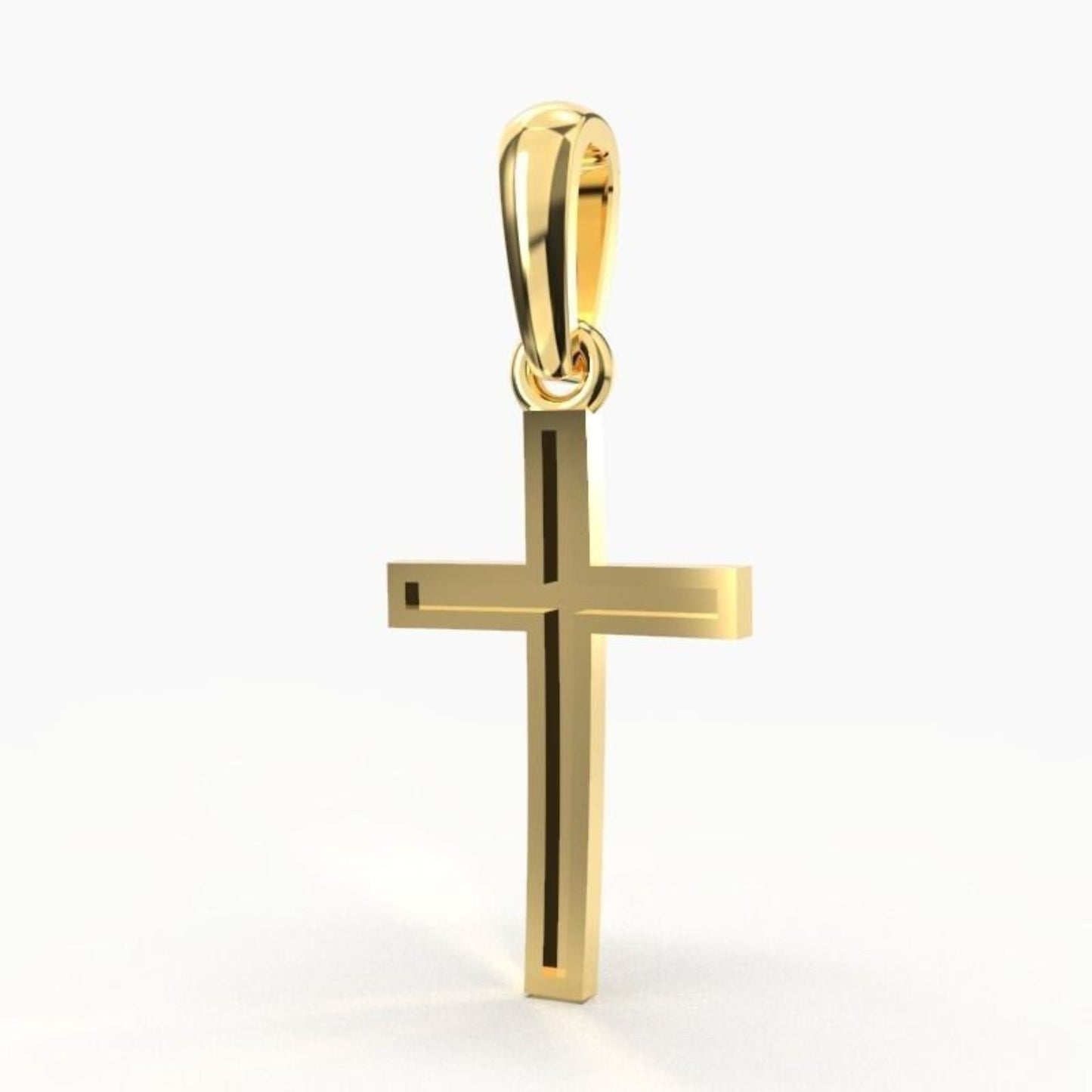 14K - 18K REAL Solid Gold Cross Necklace / Simple and Classic Pendant/ Religious Necklace For Women / For Men 15mm x 9.65mm