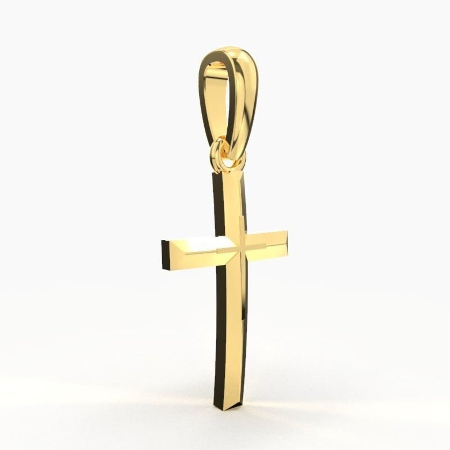 14K - 18K REAL Solid Gold Cross Necklace / Simple and Classic Pendant/ Religious Necklace For Women / For Men 15mm x 9.65mm