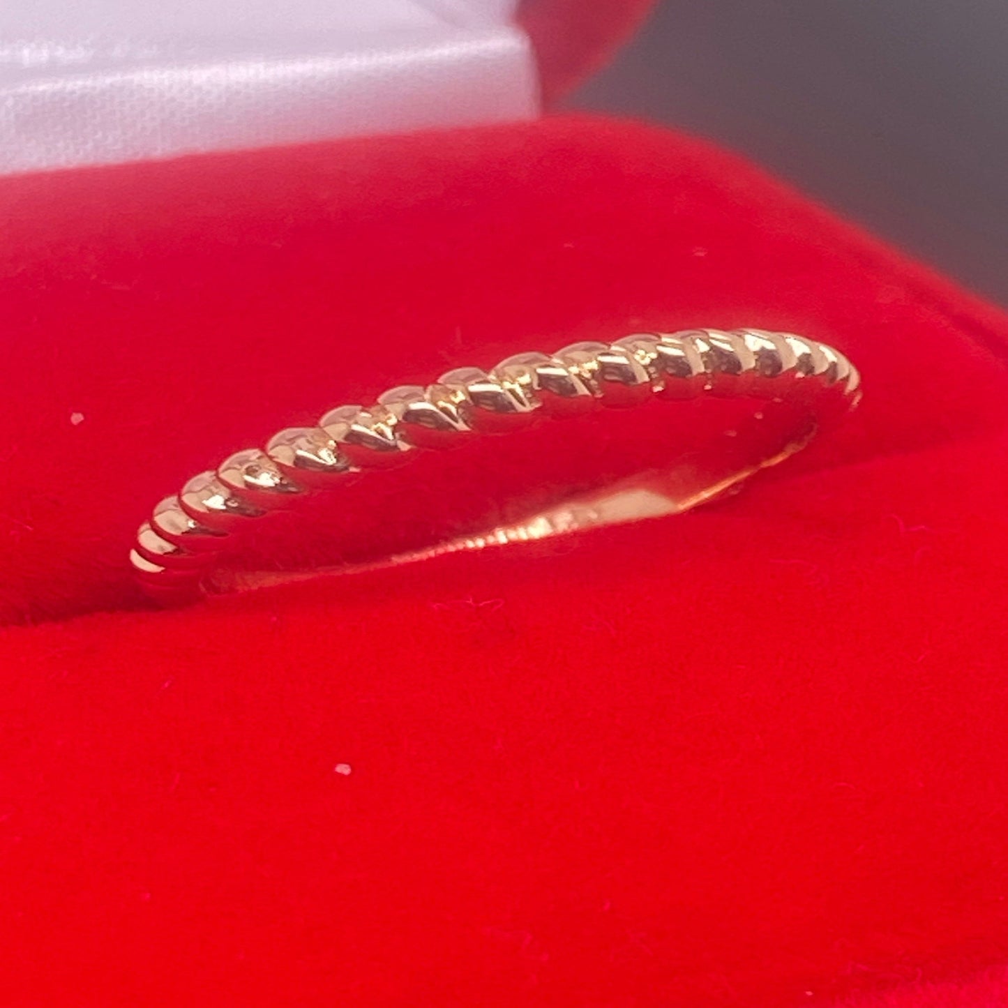 14K Solid Gold 2.1mm Wide Braided Twist Ring / 14K Solid Gold Rope Ring / Rope Twisted Gold Wedding Band / Stacking Ring/ Gift for Her