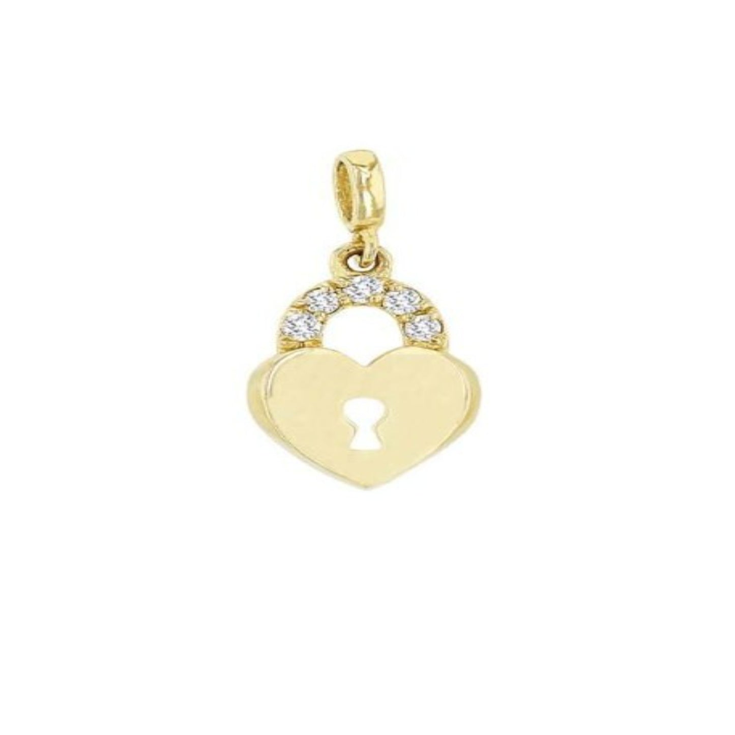 14K Solid Yellow Gold Diamond Padlock Charm /  Padlock Charm / Lock Charm / Diamond Lock Charm / Gift for Her