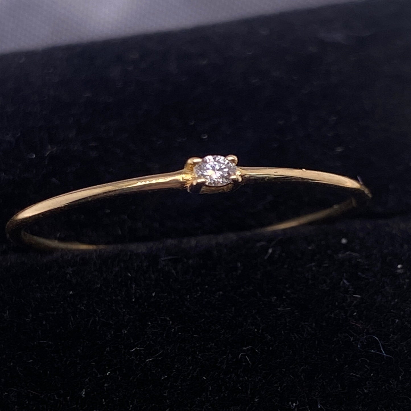 14K Solid Gold Lab Created Diamond Wedding Band .035CT /Single Lab Diamond Wedding Band Ring for Women / Dainty Solitaire Engagement Ring