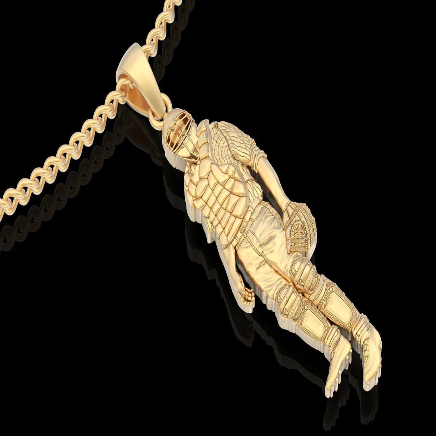 14k Solid Gold Baseball Catcher Necklace/ Baseball Player Pendant / Baseball Theme Necklace / Baseball Catcher / Catcher Pendant