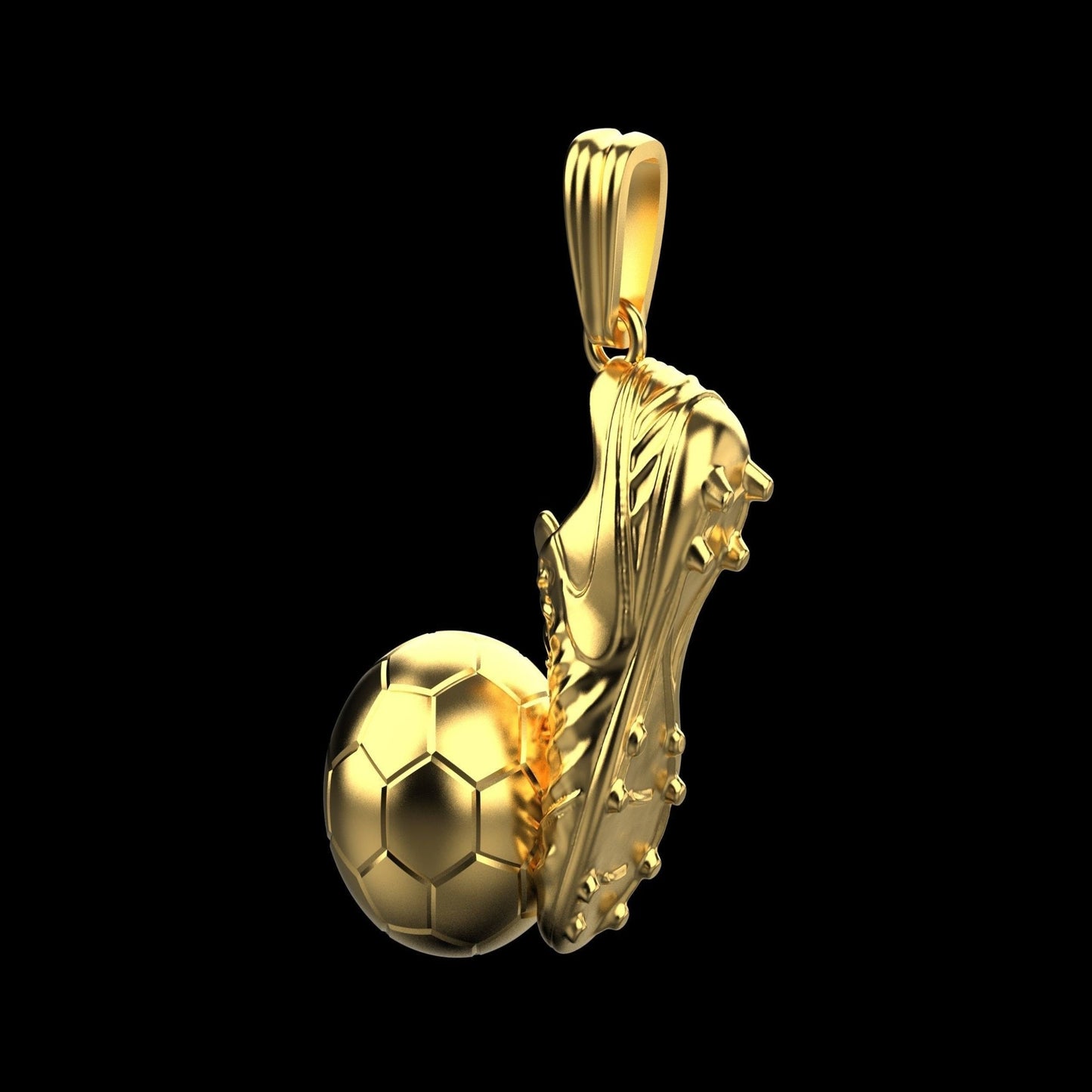 14k Solid Gold Soccer Cleats and Ball Pendant / Soccer Shoe Pendant / Soccer Ball & Shoe Necklace / Soccer Theme Necklace / Soccer Necklace