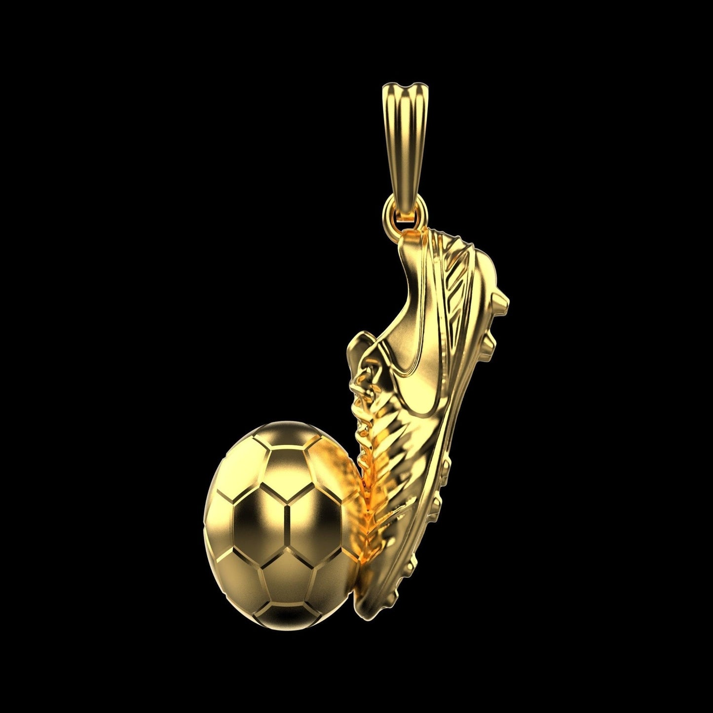 14k Solid Gold Soccer Cleats and Ball Pendant / Soccer Shoe Pendant / Soccer Ball & Shoe Necklace / Soccer Theme Necklace / Soccer Necklace