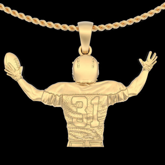 Gold Football Player Necklace