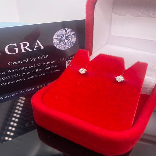 0.20 Total Carat Weight Certified Gold & Silver Stud Earrings VVS1 Sterling Silver/D Color VVS1 Moissanite Earrings/Classic Moissanite Studs