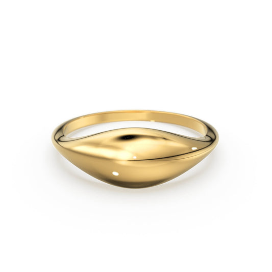 14k Solid Gold Dome Signet Ring for Her / Gold Statement Ring / Gift for Her / Valentine's Day Gift