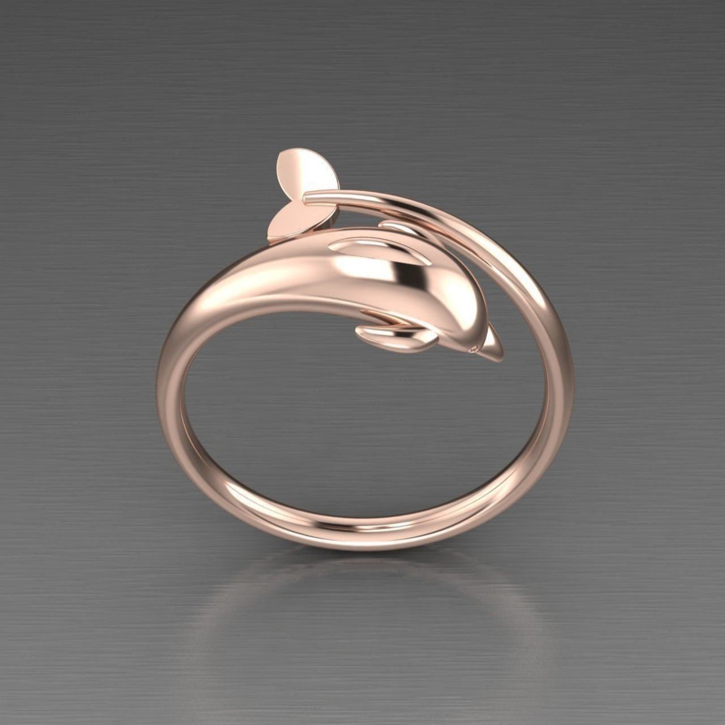 14K Solid Gold Dolphin Ring / Dolphin Statement Ring / Gold Dolphin Statement Ring / Gift for Her