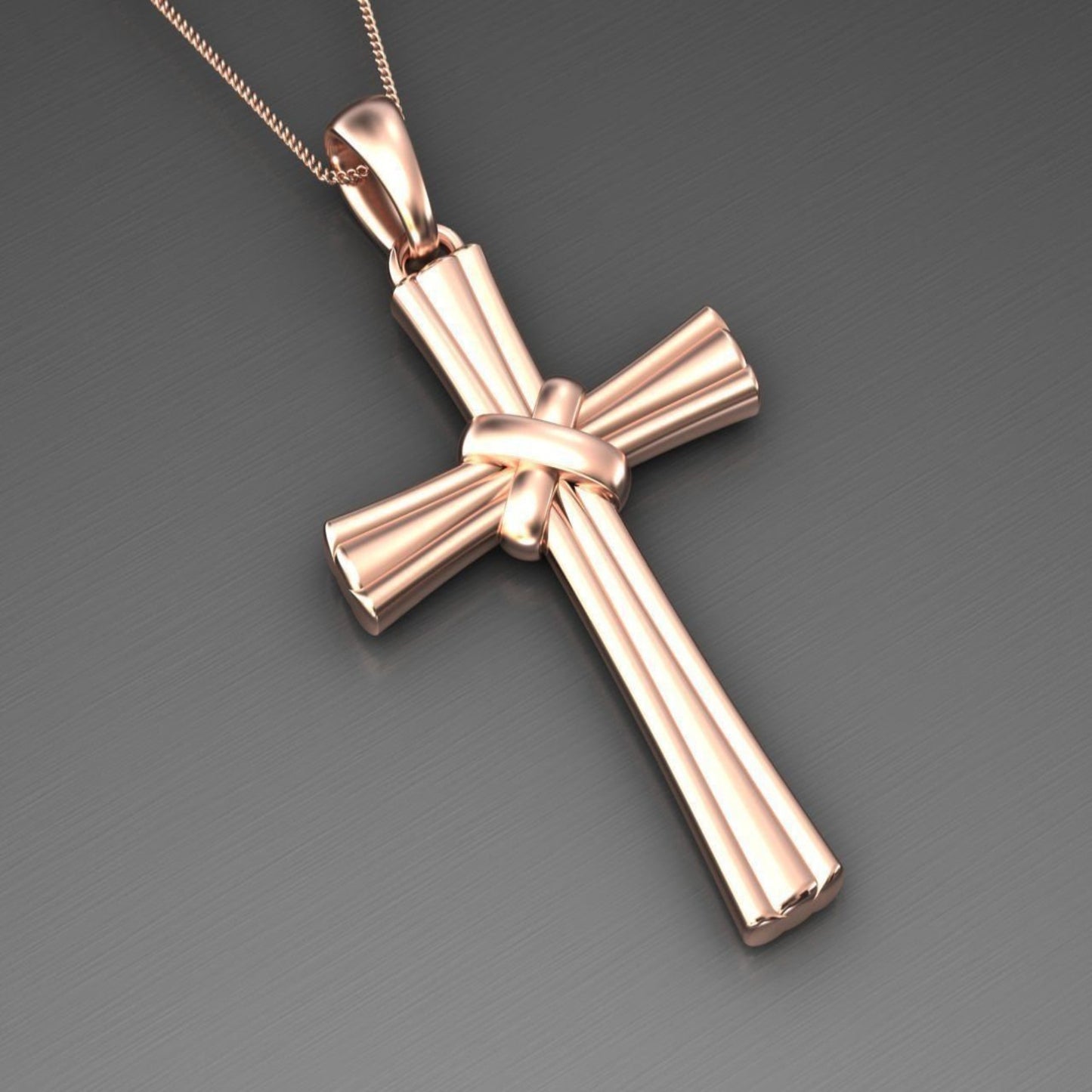 14K Solid Gold Cross Necklace 5 Grams 20mm X 31mm / Crucifix Simple and Classic Pendant / Unisex Religious Necklace / Gift for Her