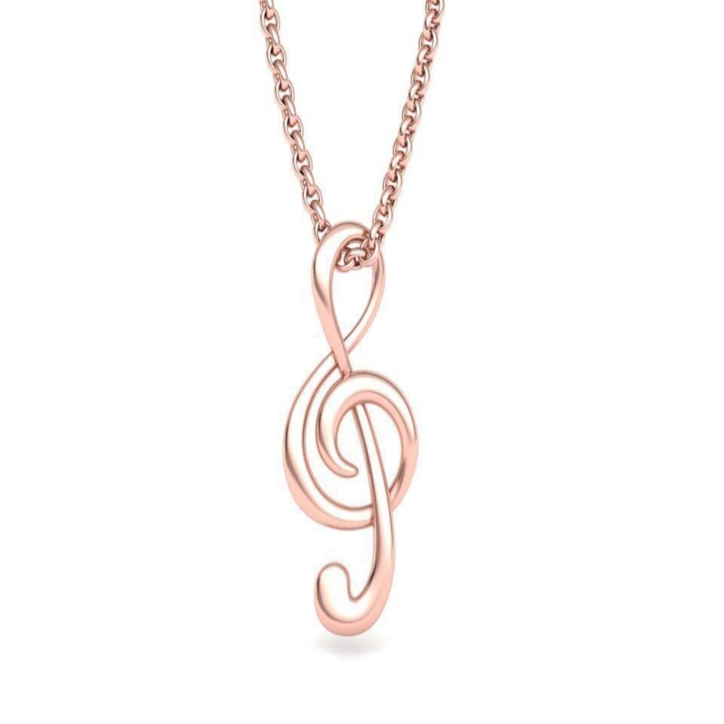 14K Solid Gold Music Note Necklace / Gold Music Note Pendant / Gold Music Necklace with or without Chain