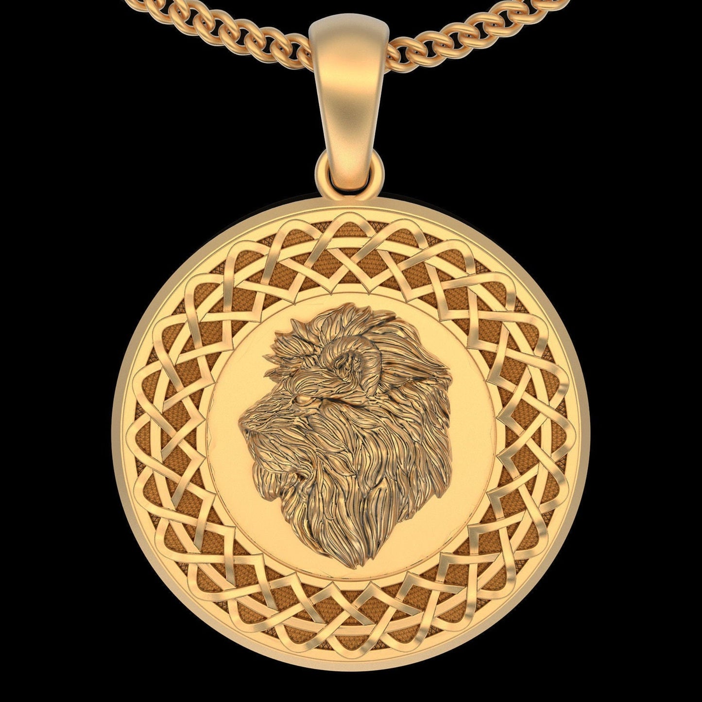 14k Solid 3D Gold Lion Pendant / Gold Lion Necklace / Lion Head Necklace / Lion Jewelry / Lion Hand Made Necklace / Great Gift Idea 11.5Gr. - JewelsnGlitters