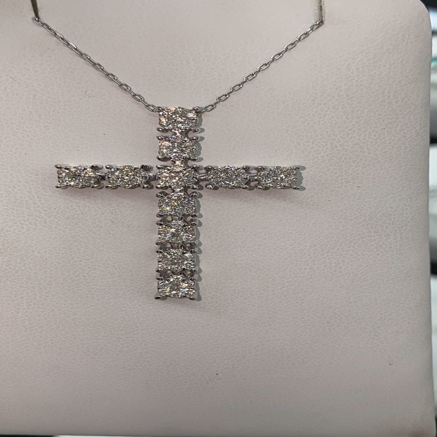 14k Solid Gold Cross Necklace with Genuine Diamonds 0.45 Carat / Diamond Simple Crucifix Pendant / Gift for Her / Diamond Cross Pendant