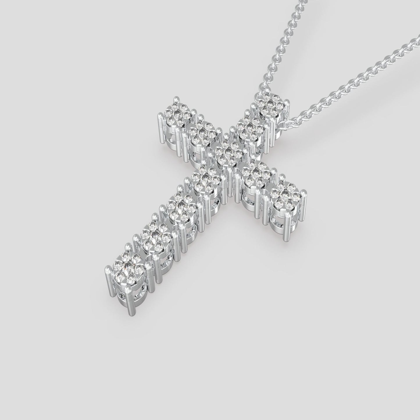 14k Solid Gold Cross Necklace with Genuine Diamonds 0.45 Carat / Diamond Simple Crucifix Pendant / Gift for Her / Diamond Cross Pendant