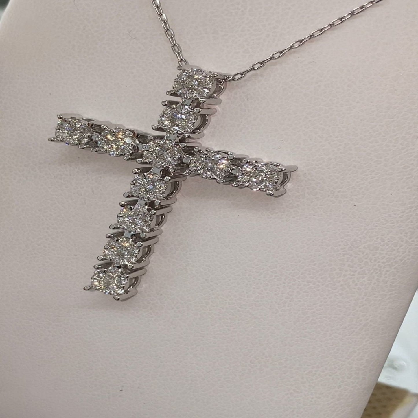 14k Solid Gold Cross Necklace with Genuine Diamonds 0.45 Carat / Diamond Simple Crucifix Pendant / Gift for Her / Diamond Cross Pendant